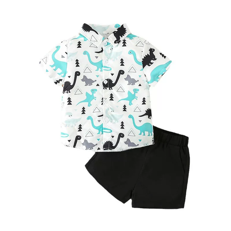 Black two-piece shirt shorts
