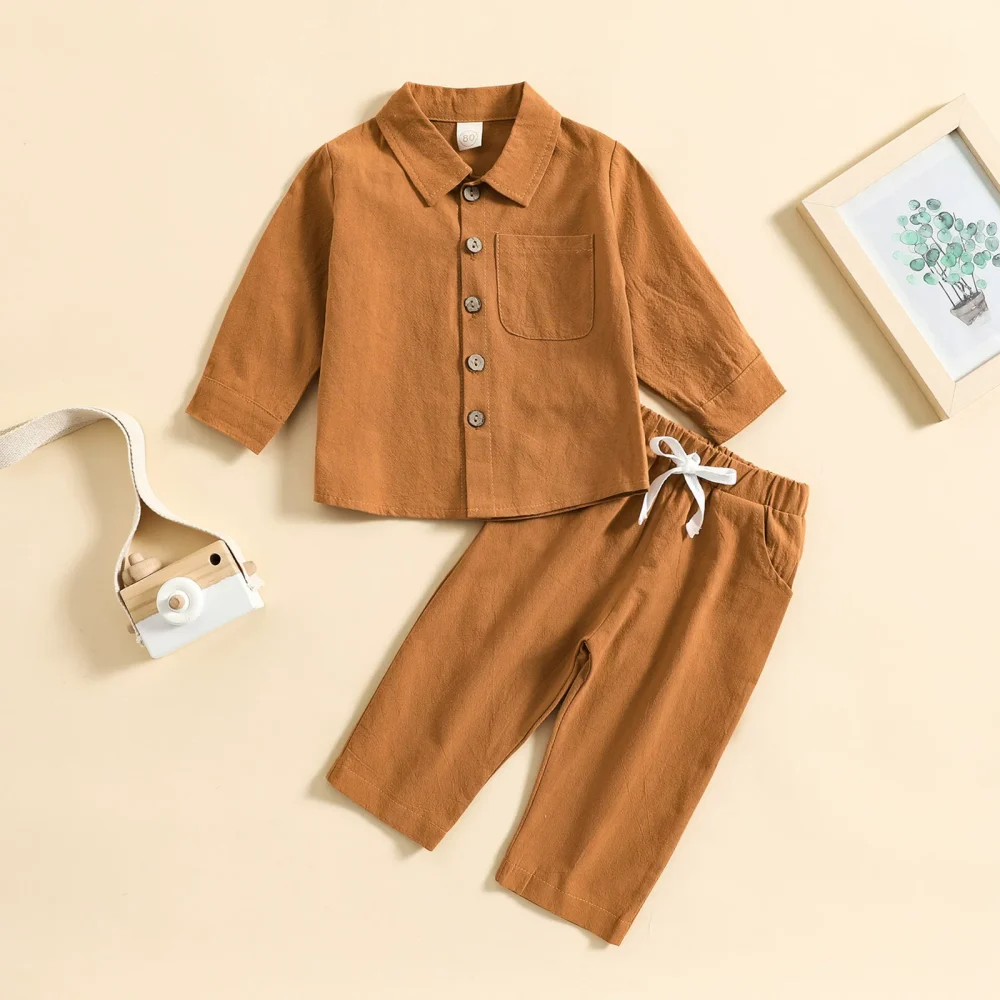 Brown long sleeve top trousers