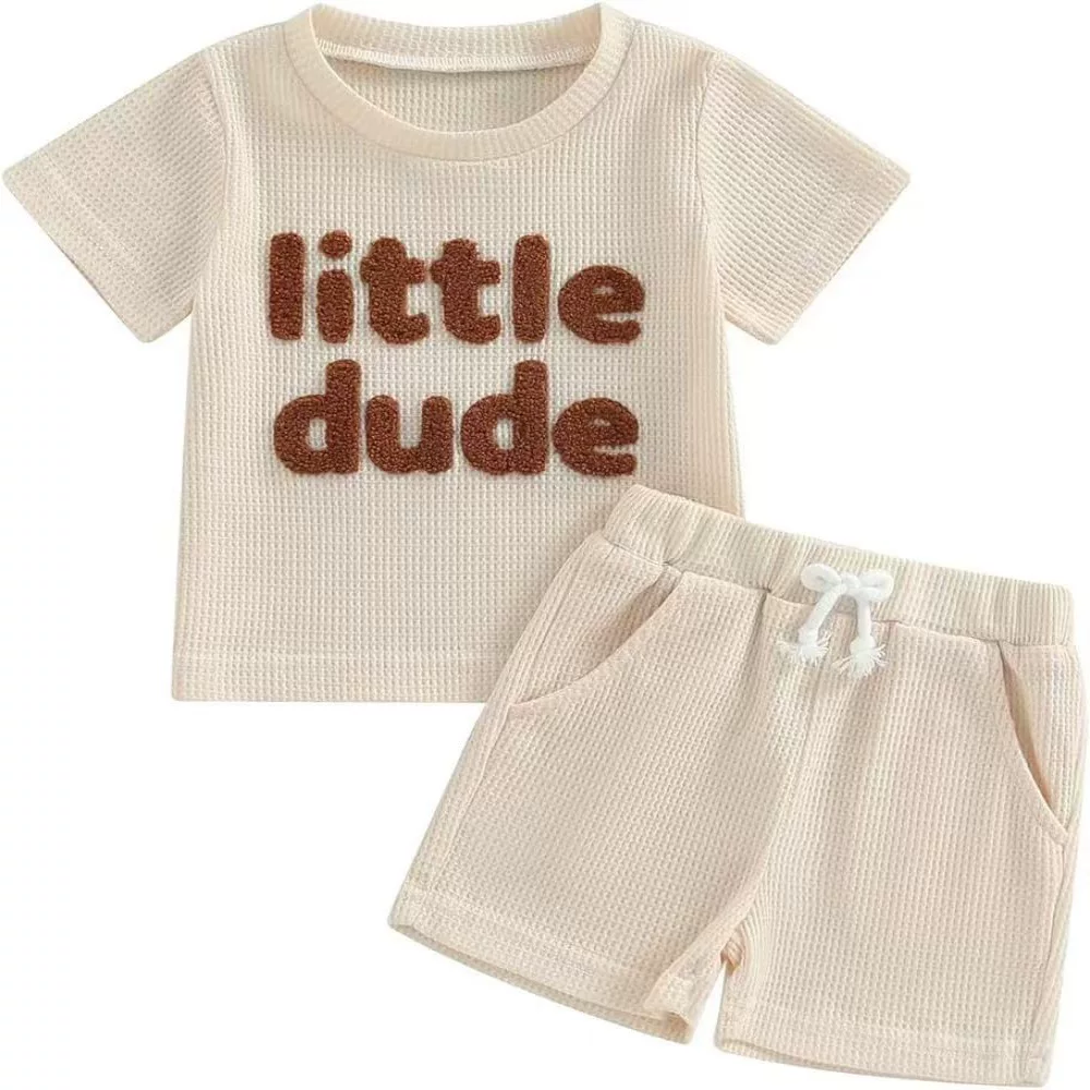 Apricot two-piece set short-sleeved shorts