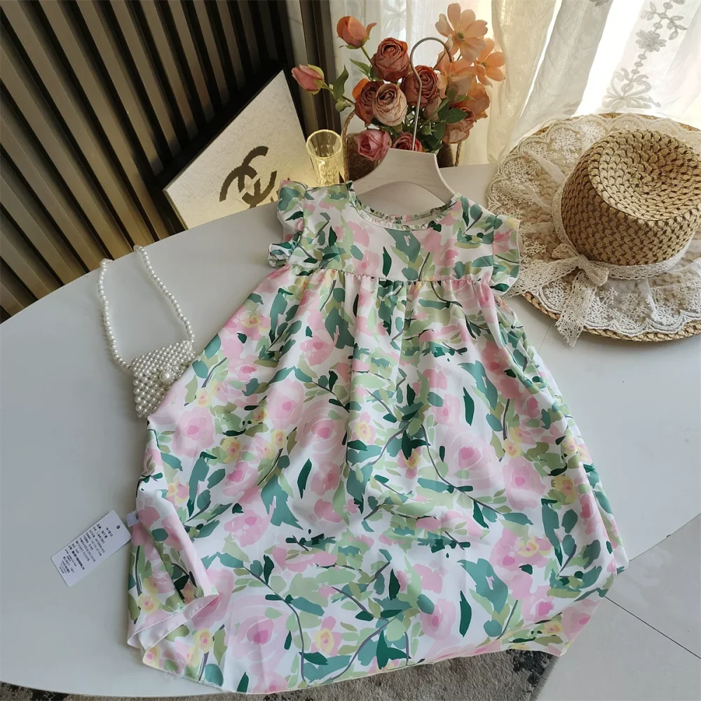 Green Flowers [Slightly Small] Polyester Fiber