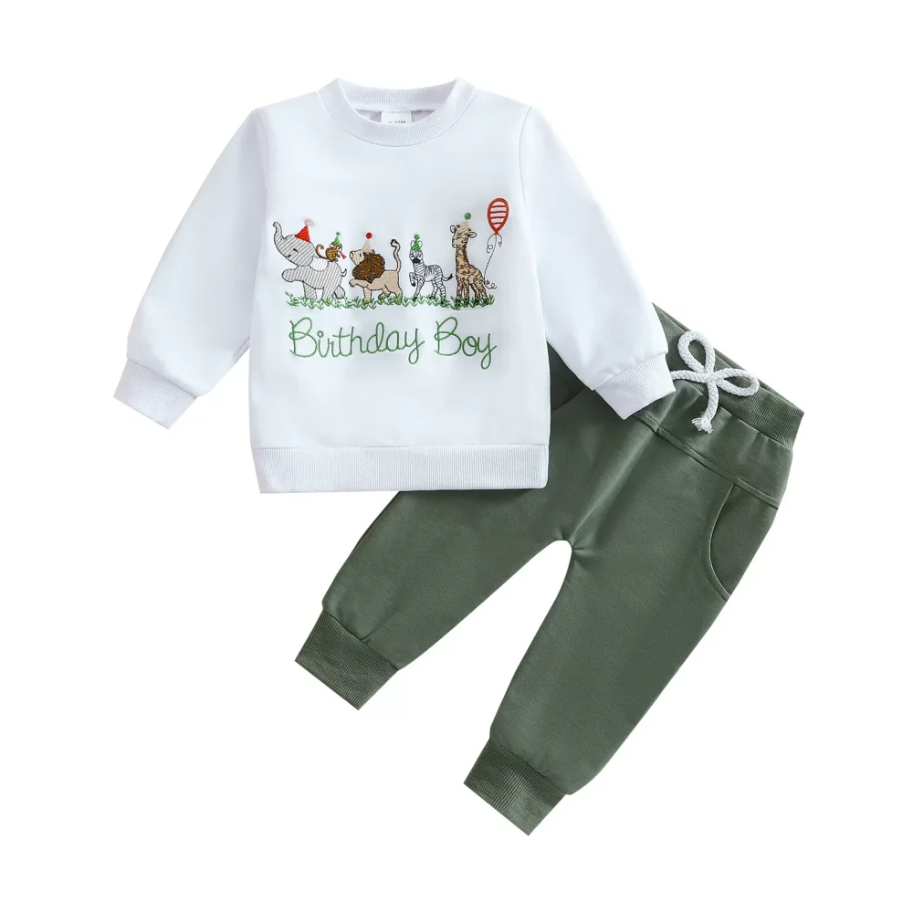 Light gray two-piece sweatshirt and casual pants