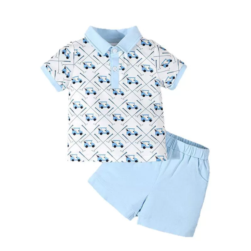 Sky blue two-piece set short-sleeved shorts