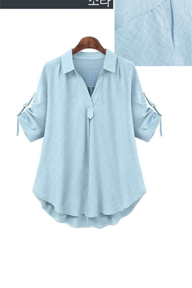 light blue short sleeves