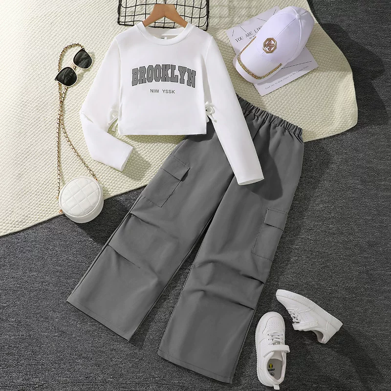 Gray two-piece suit tops and trousers