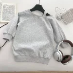 Girls sweatshirt 2025 autumn new style children's fashionable off-shoulder long-sleeved top baby casual versatile sweatshirt