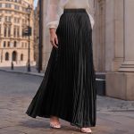 Plus Size Women's Elegant Slim fit Solid Color Pleated Half-length Skirt