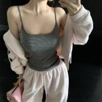 C Chest Single Home Lightweight Color Stripes Strap vest