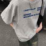 Pure Cotton Letter Short Sleeve T-Shirt Men 2026 New Style Design Sense Niche Loose Fit High Street Clothing