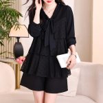 Plus Size Top Women New Style Elegance Lace-up Western Style Fashion Shirt